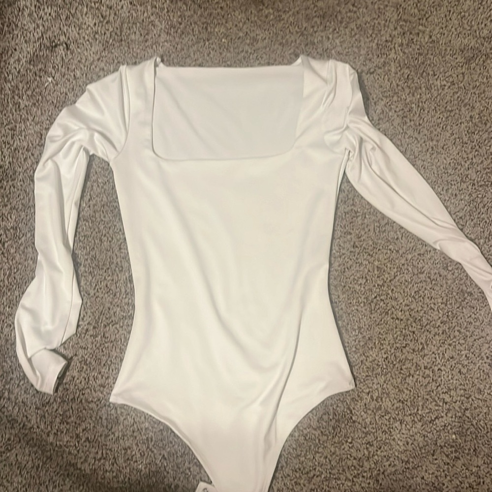 White soft long sleeve body suit